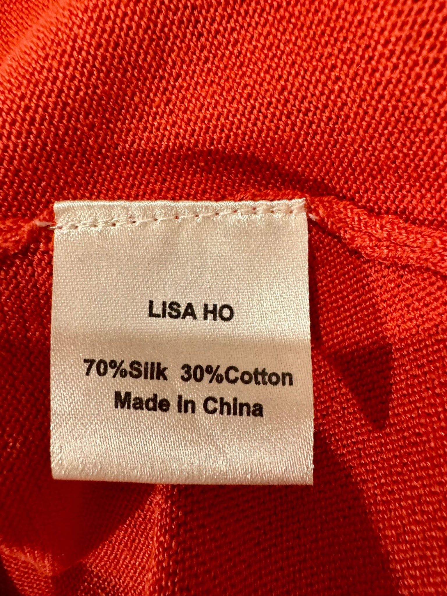 LISA HO Coral Button-Up Cardigan made from 70% Silk Size M