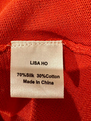 LISA HO Coral Button-Up Cardigan made from 70% Silk Size M