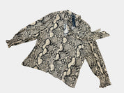 FATE AND BECKER Snakeskin Print Tie-Front Blouse Size 10