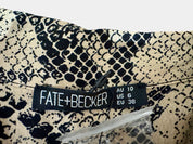 FATE AND BECKER Snakeskin Print Tie-Front Blouse Size 10