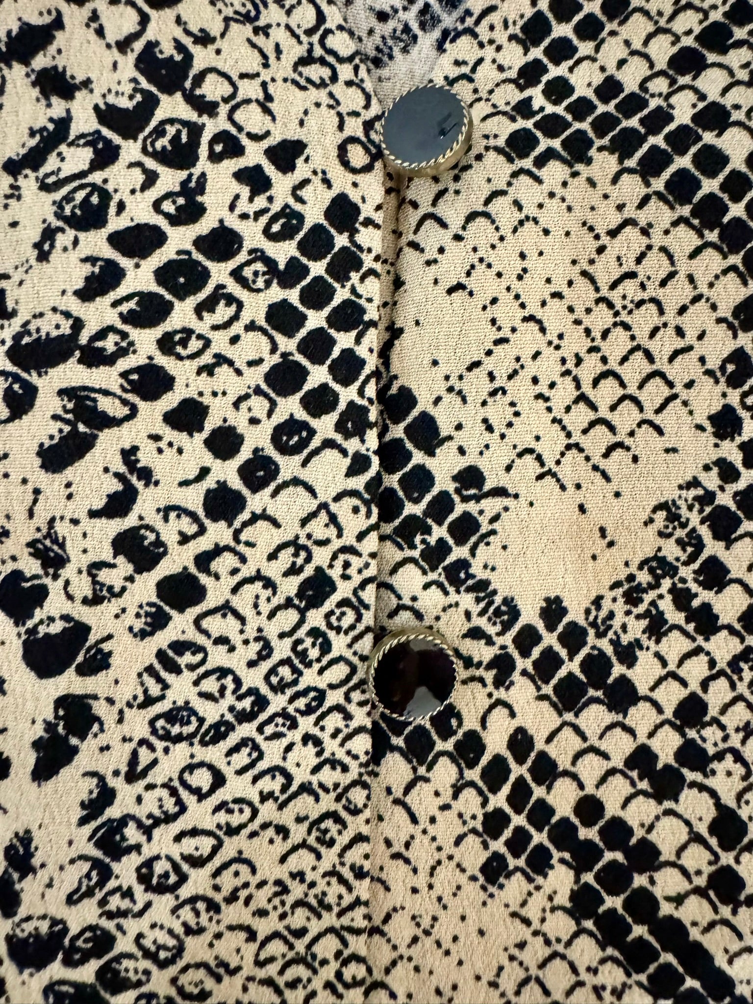 FATE AND BECKER Snakeskin Print Tie-Front Blouse Size 10