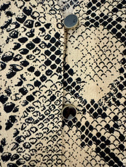 FATE AND BECKER Snakeskin Print Tie-Front Blouse Size 10