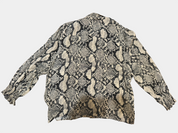 FATE AND BECKER Snakeskin Print Tie-Front Blouse Size 10