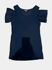 ARMANI EXCHANGE Black Cold Shoulder Top Size M