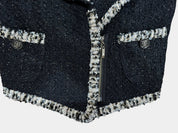 S.YAROLAN Women's Designer Black & Leopard Cropped Jacket Size 7