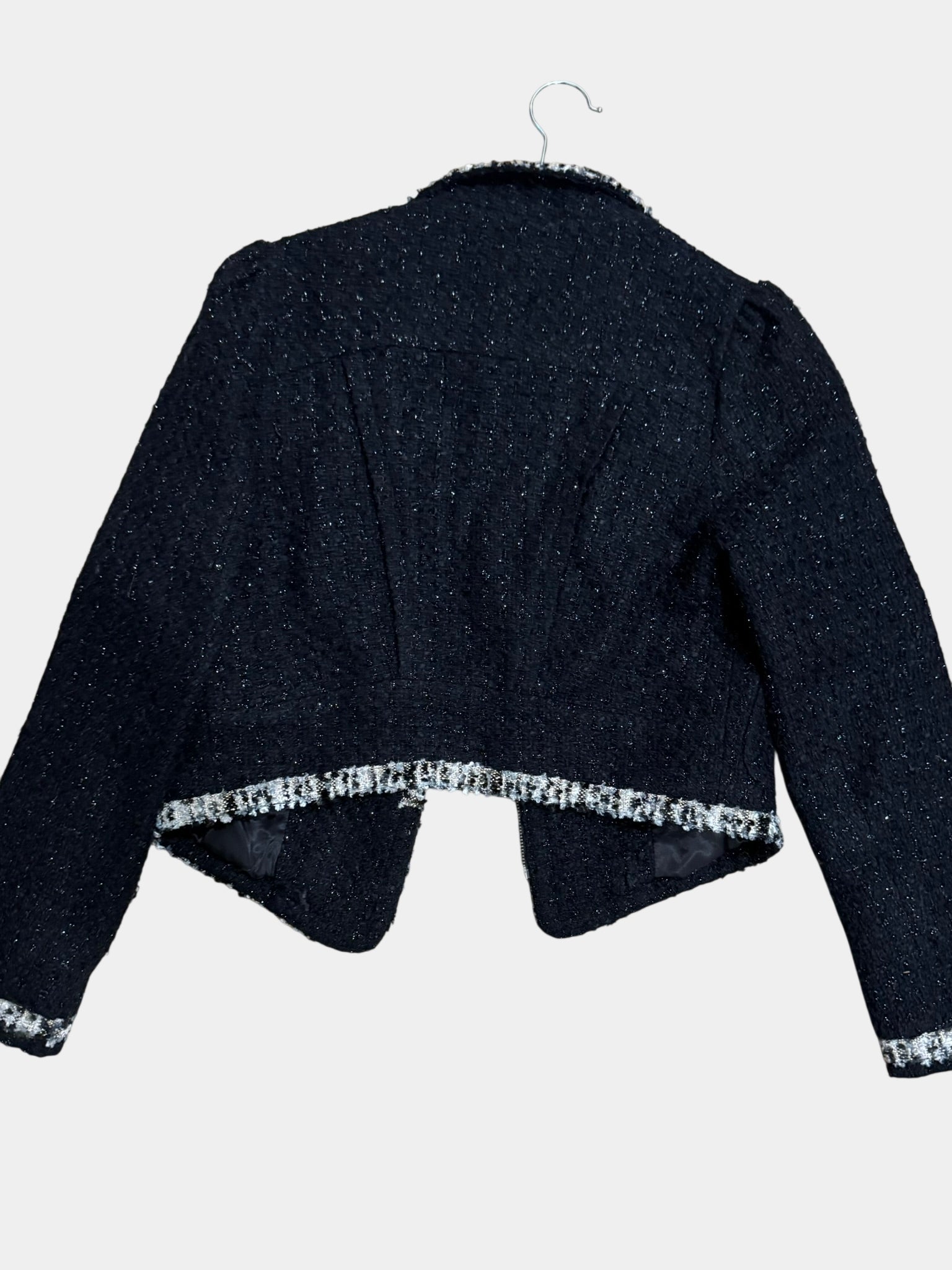 S.YAROLAN Women's Designer Black & Leopard Cropped Jacket Size 7