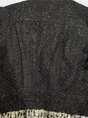 S.YAROLAN Women's Designer Black & Leopard Cropped Jacket Size 7