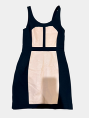 REBECCA MINKOFF Black and Blush Pink Dress (100% Lamb Leather) size 4