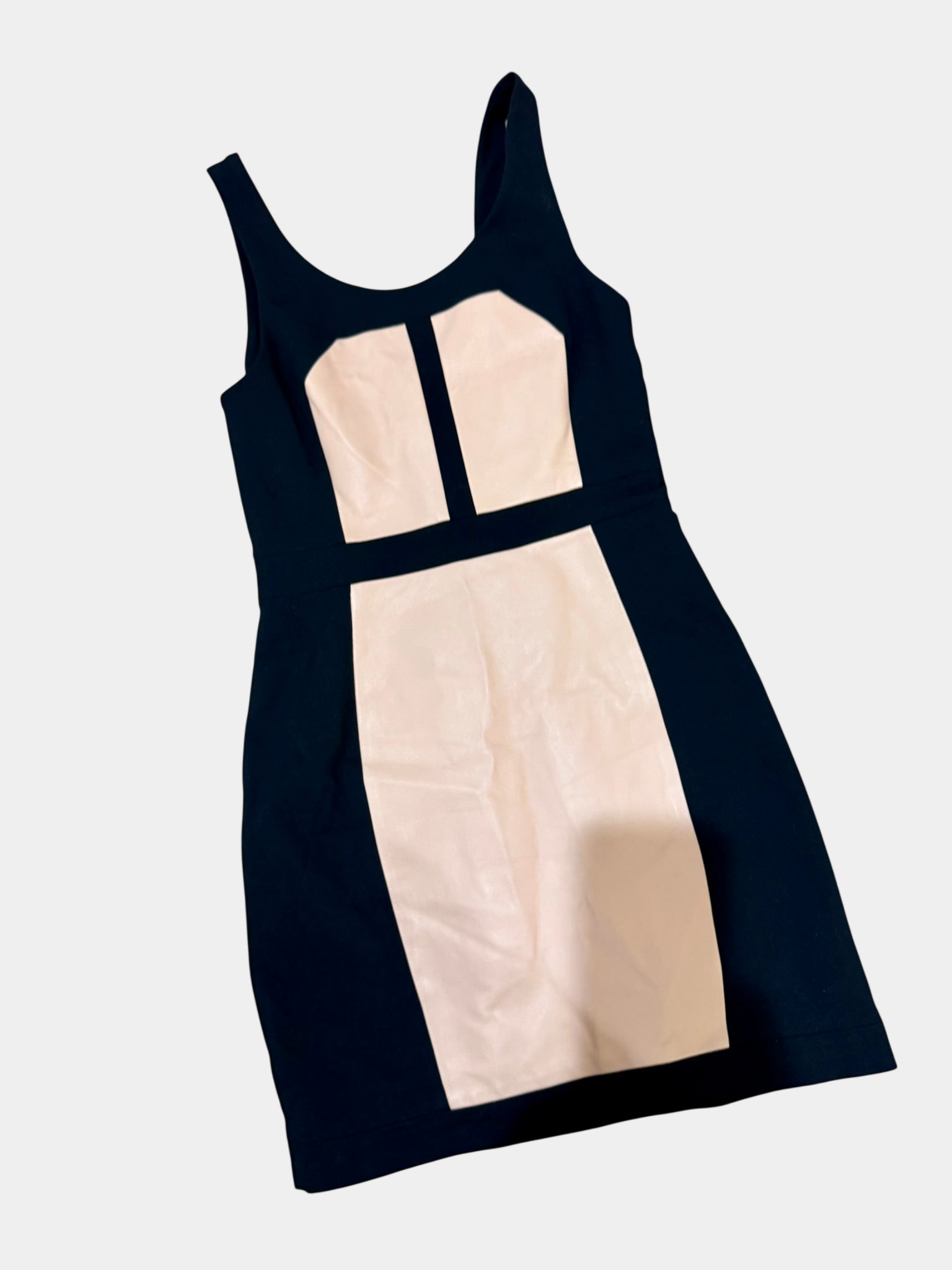 REBECCA MINKOFF Black and Blush Pink Dress (100% Lamb Leather) size 4