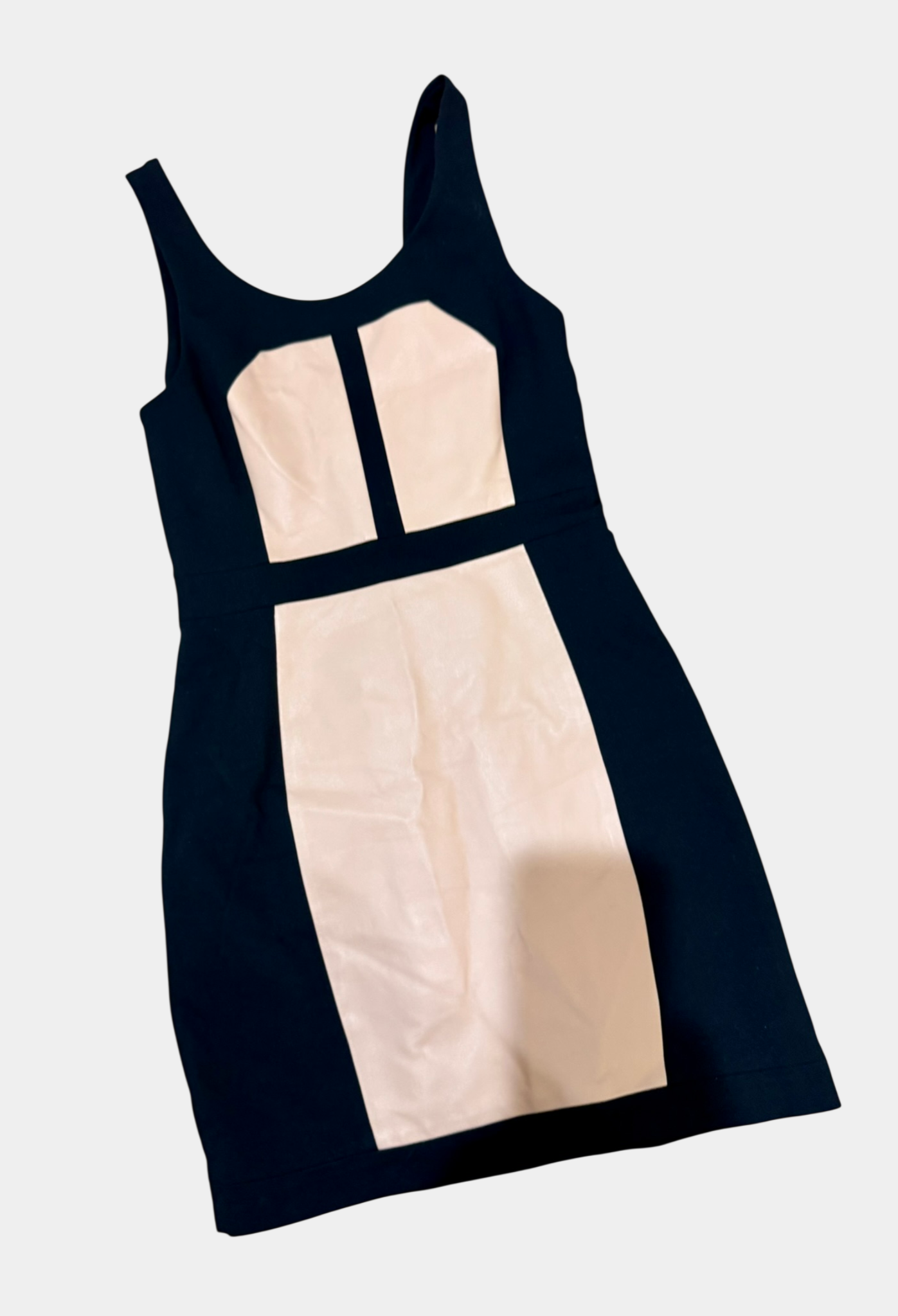 REBECCA MINKOFF Black and Blush Pink Dress (100% Lamb Leather) size 4