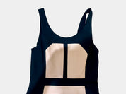 REBECCA MINKOFF Black and Blush Pink Dress (100% Lamb Leather) size 4