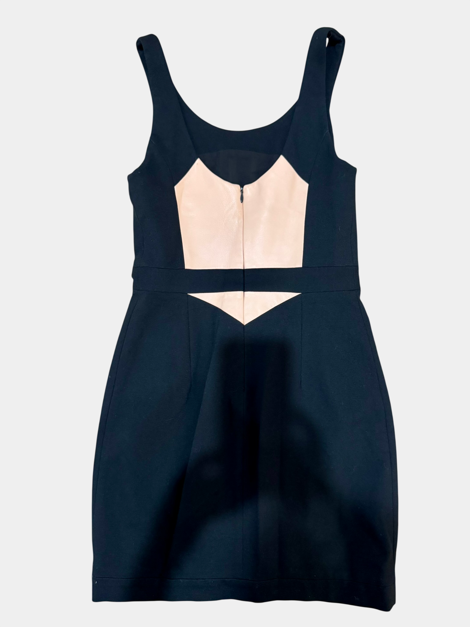 REBECCA MINKOFF Black and Blush Pink Dress (100% Lamb Leather) size 4