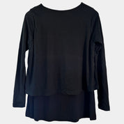 Cable Melbourne Black Merino Wool Knit Top – Long Sleeve XS