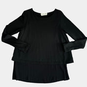 Cable Melbourne Black Merino Wool Knit Top – Long Sleeve XS
