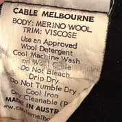 Cable Melbourne Black Merino Wool Knit Top – Long Sleeve XS