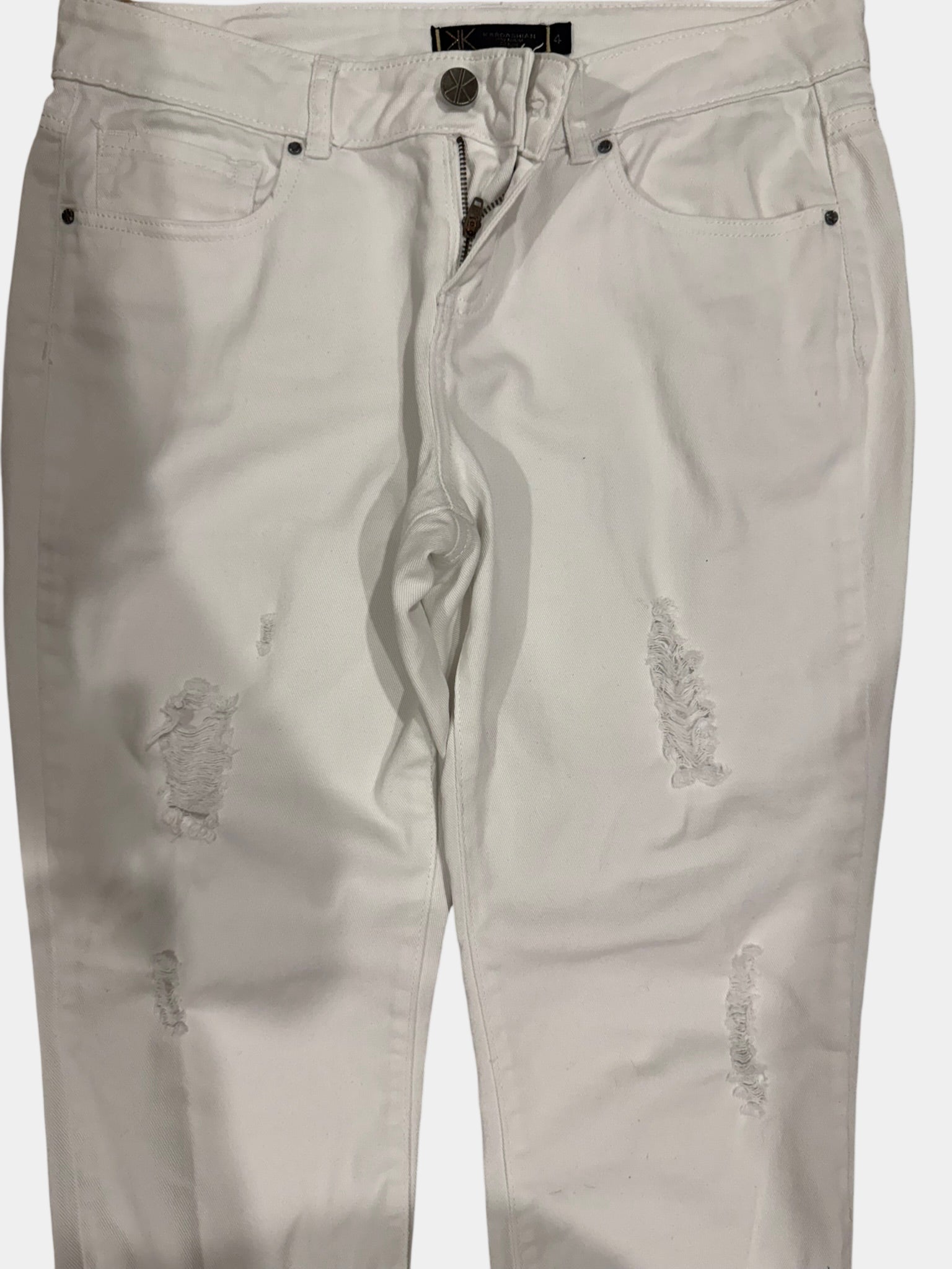 KARDASHIAN Premium White Denim Jeans Size 12 (Us 4)