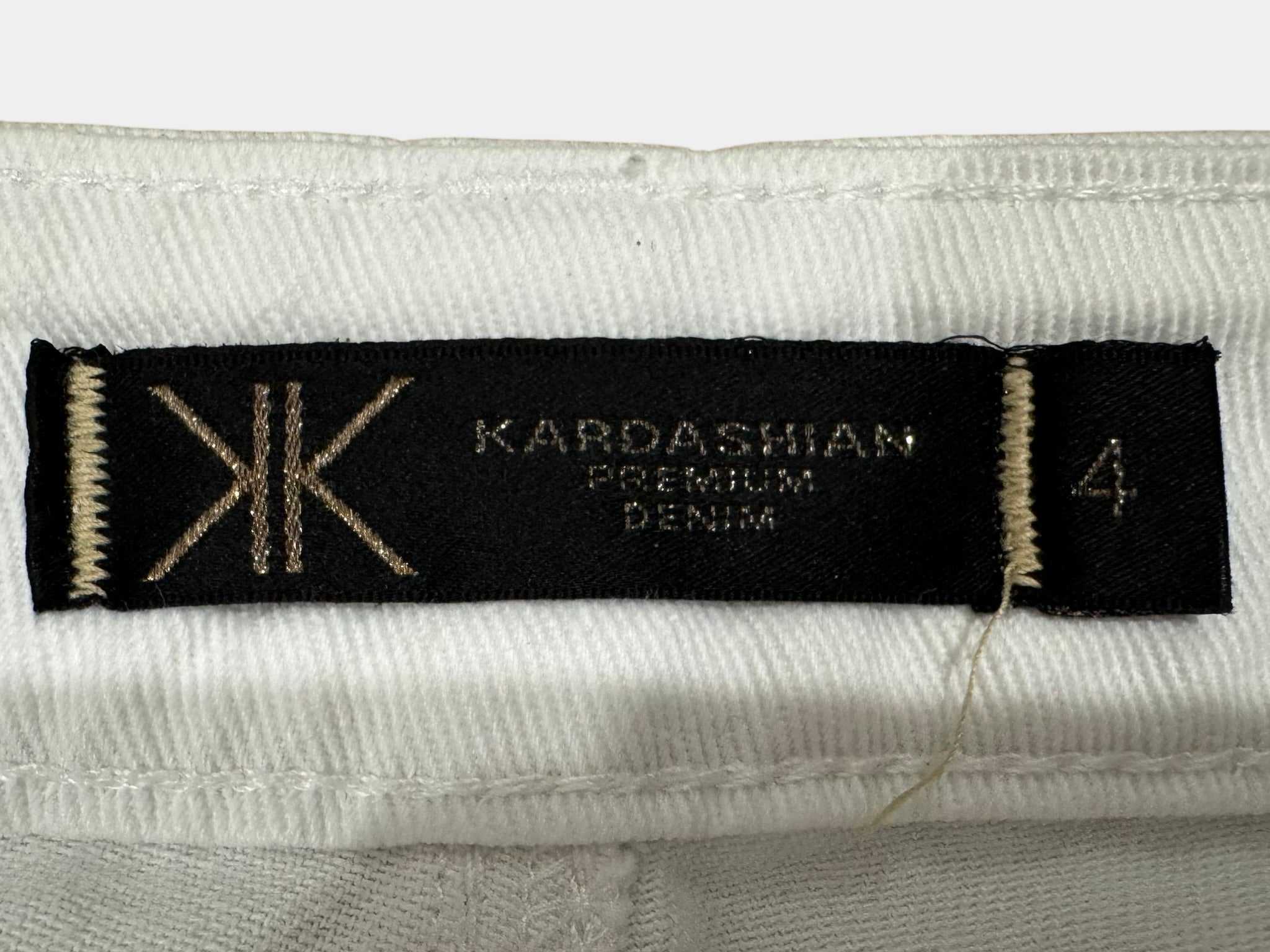 KARDASHIAN Premium White Denim Jeans Size 12 (Us 4)
