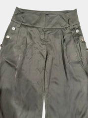 SINEQUANONE Designer Paris Satin Cropped Cargo Pants Size XS