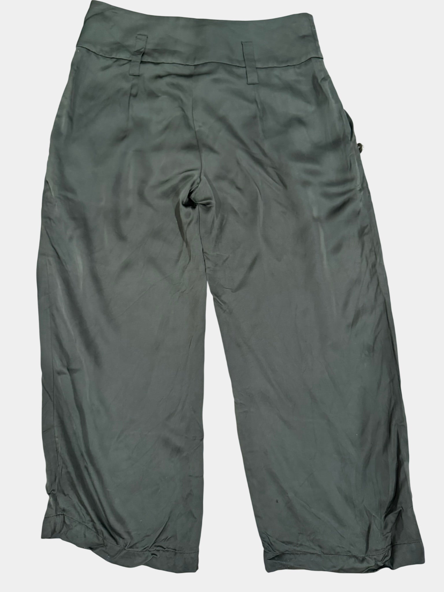 SINEQUANONE Designer Paris Satin Cropped Cargo Pants Size XS