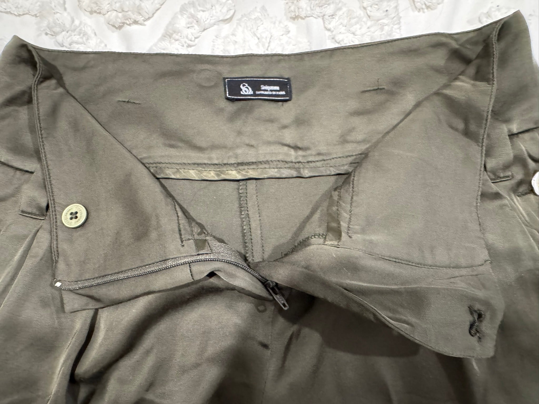 SINEQUANONE Designer Paris Satin Cropped Cargo Pants Size XS