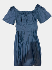 SCANLAN THEODORE Black Silk Dress with Bow Embellishment size M/L
