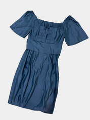 SCANLAN THEODORE Black Silk Dress with Bow Embellishment size M/L