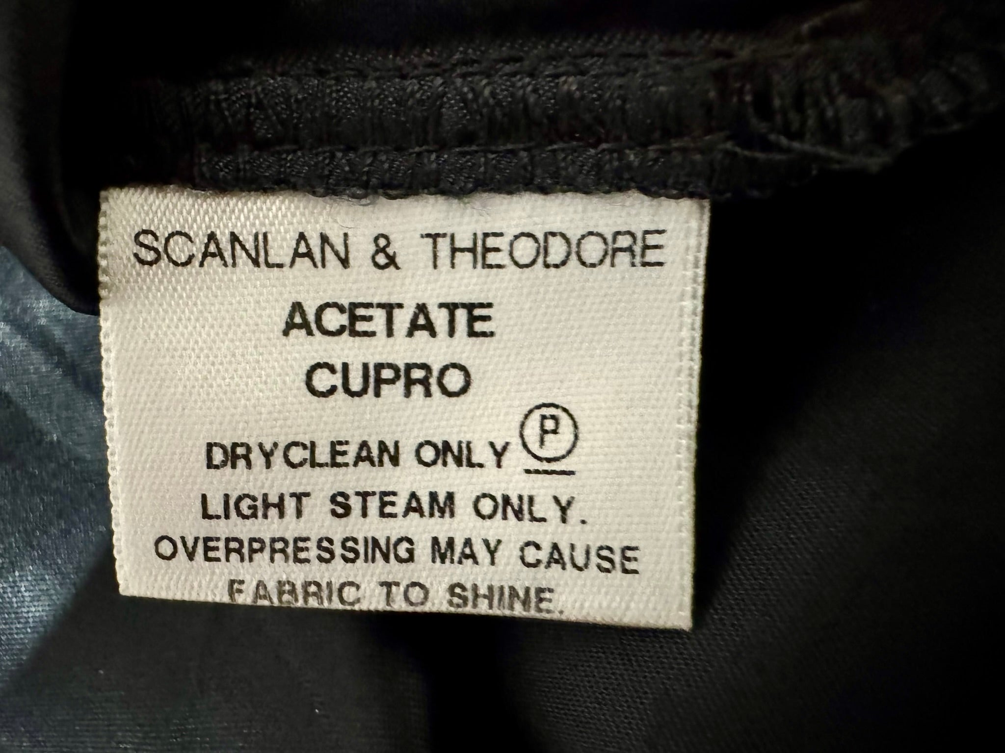 SCANLAN THEODORE Black Silk Dress with Bow Embellishment size M/L