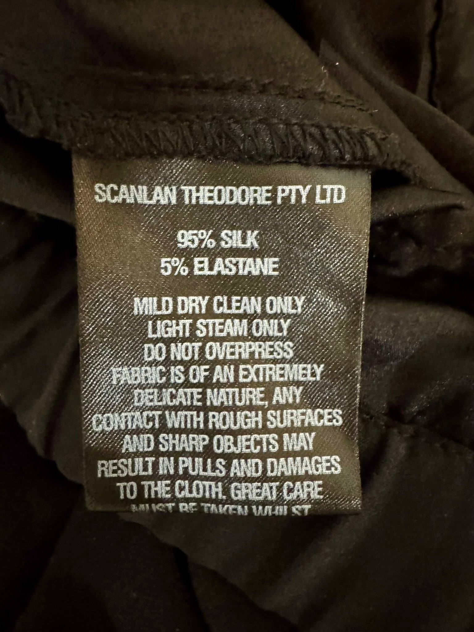 SCANLAN THEODORE Black Silk Casual Dress Pants Size 6