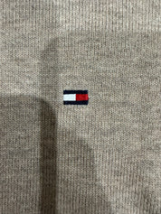 TOMMY HILFIGER Brown Marle Men's V-Neck Jumper Size L