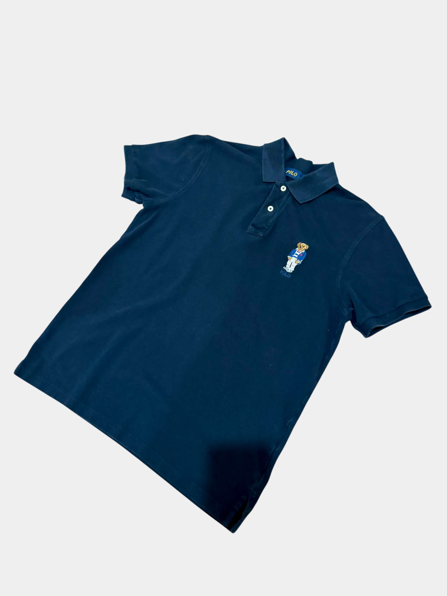 POLO RALPH LAUREN Black Polo Ralph Lauren polo shirt with bear Size L Custom Fit