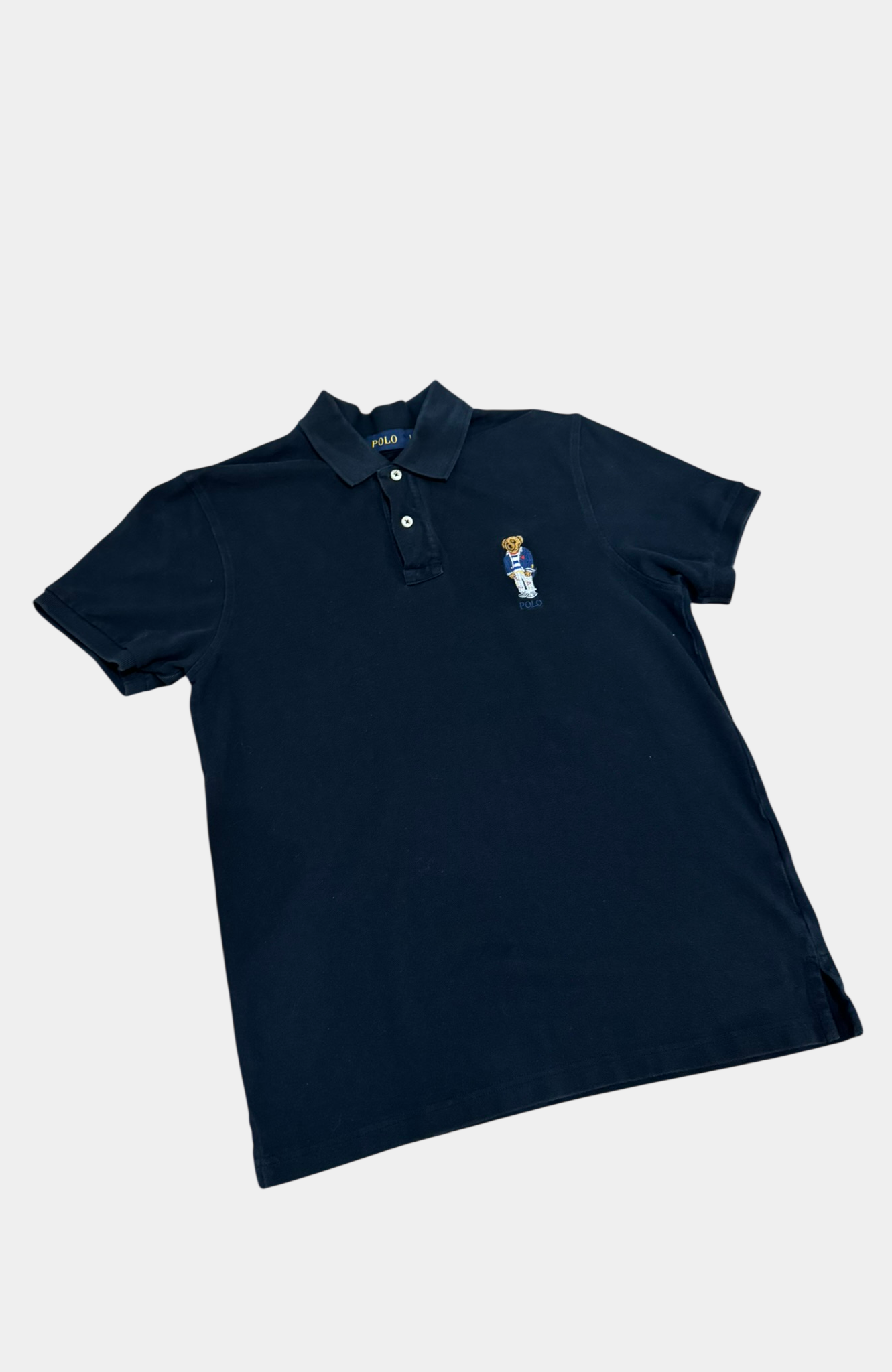 POLO RALPH LAUREN Black Polo Ralph Lauren polo shirt with bear Size L Custom Fit