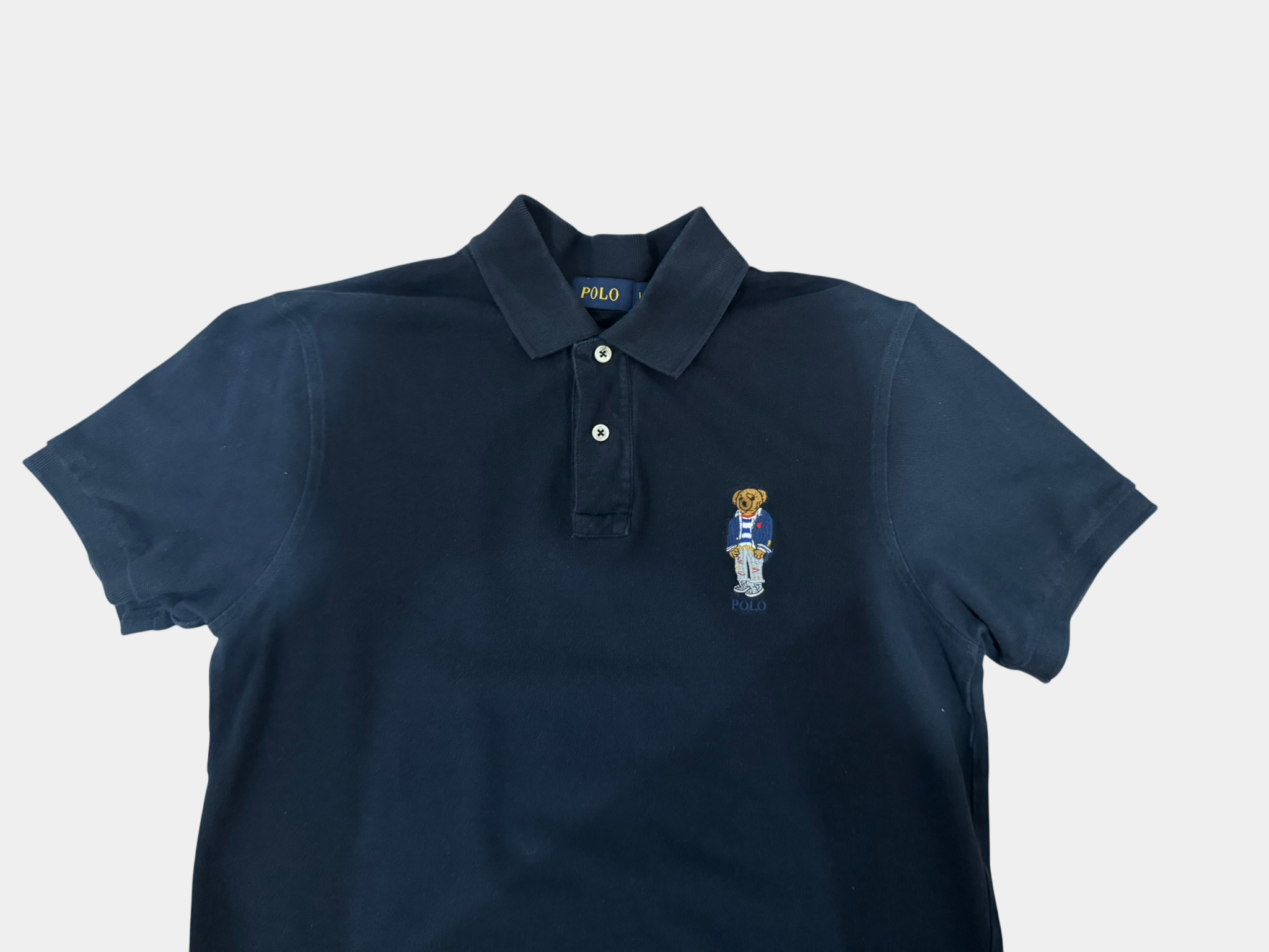 POLO RALPH LAUREN Black Polo Ralph Lauren polo shirt with bear Size L Custom Fit