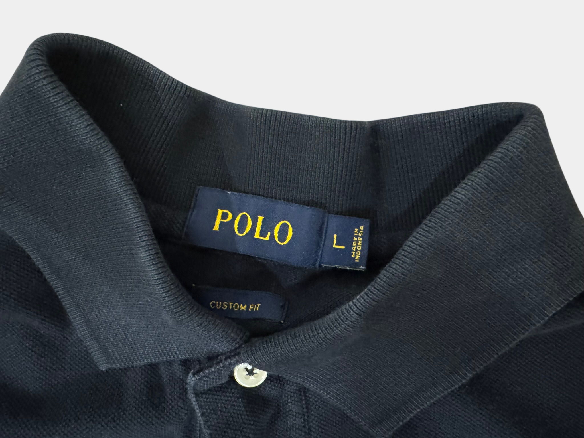 POLO RALPH LAUREN Black Polo Ralph Lauren polo shirt with bear Size L Custom Fit