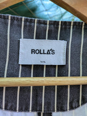 Rolla's navy pinstripe denim waistcoat - Size 14/XL