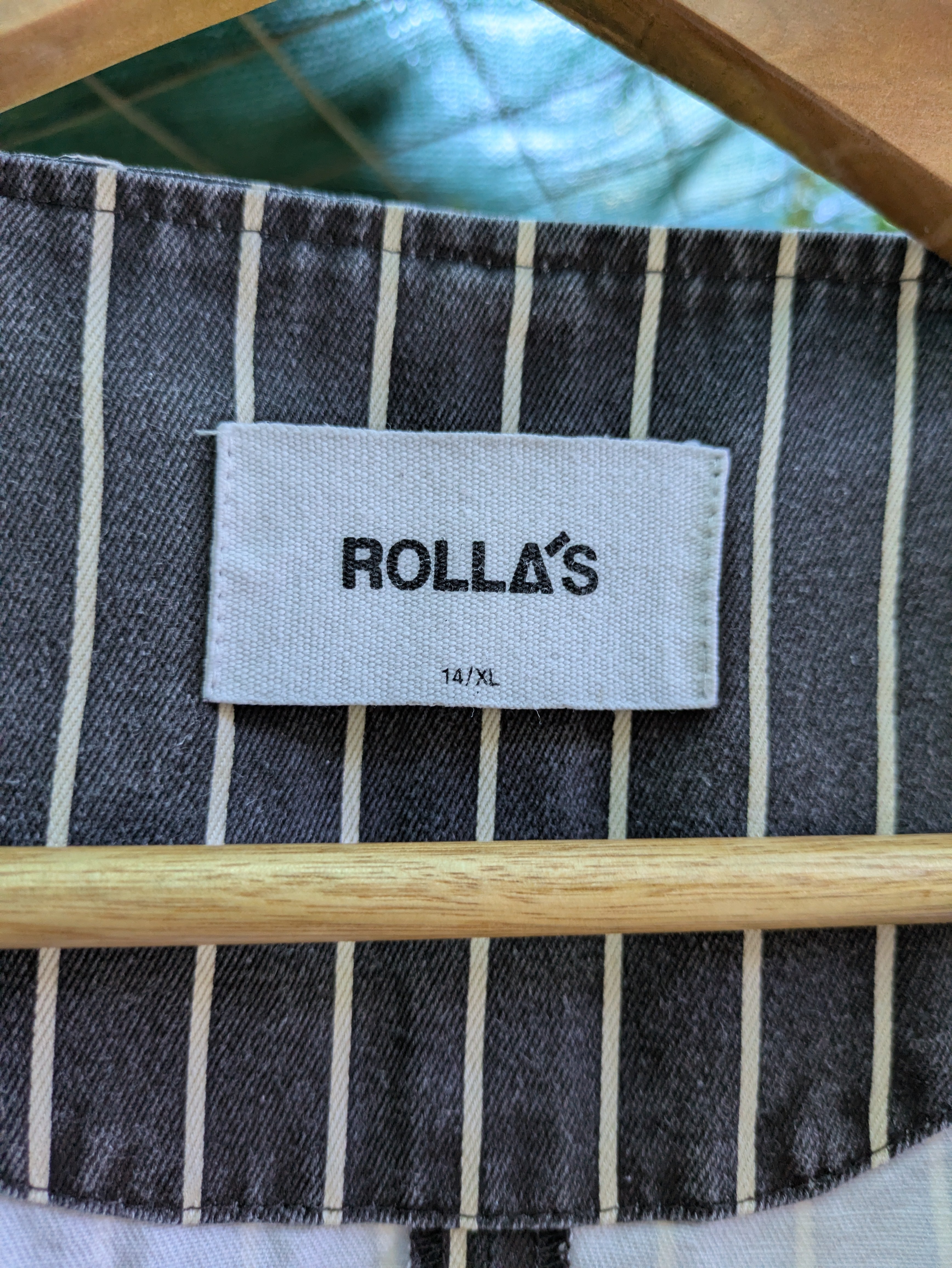 Rolla's navy pinstripe denim waistcoat - Size 14/XL