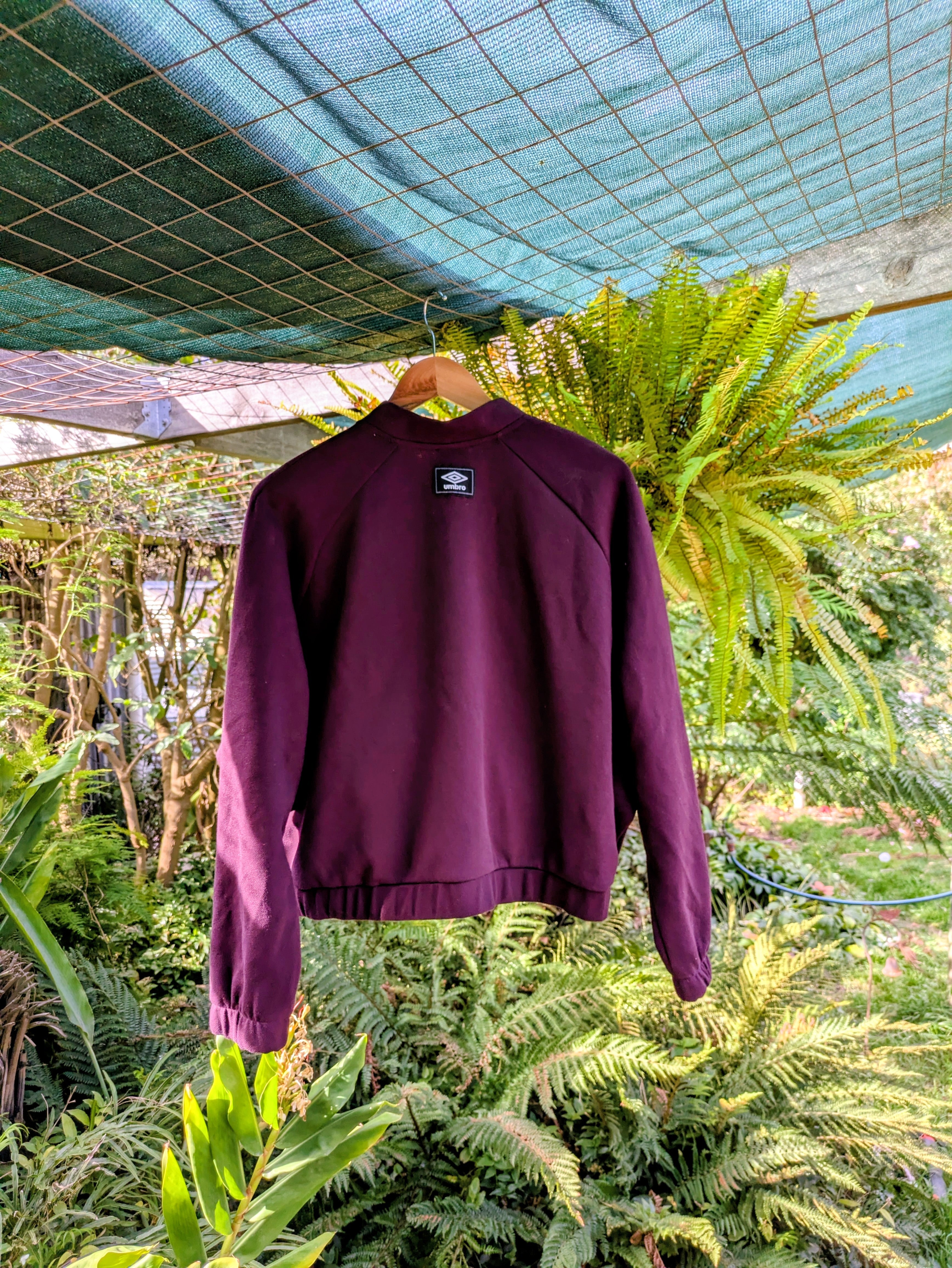 Retro purple Umbro Sports Burgundy track jacket - Size 18