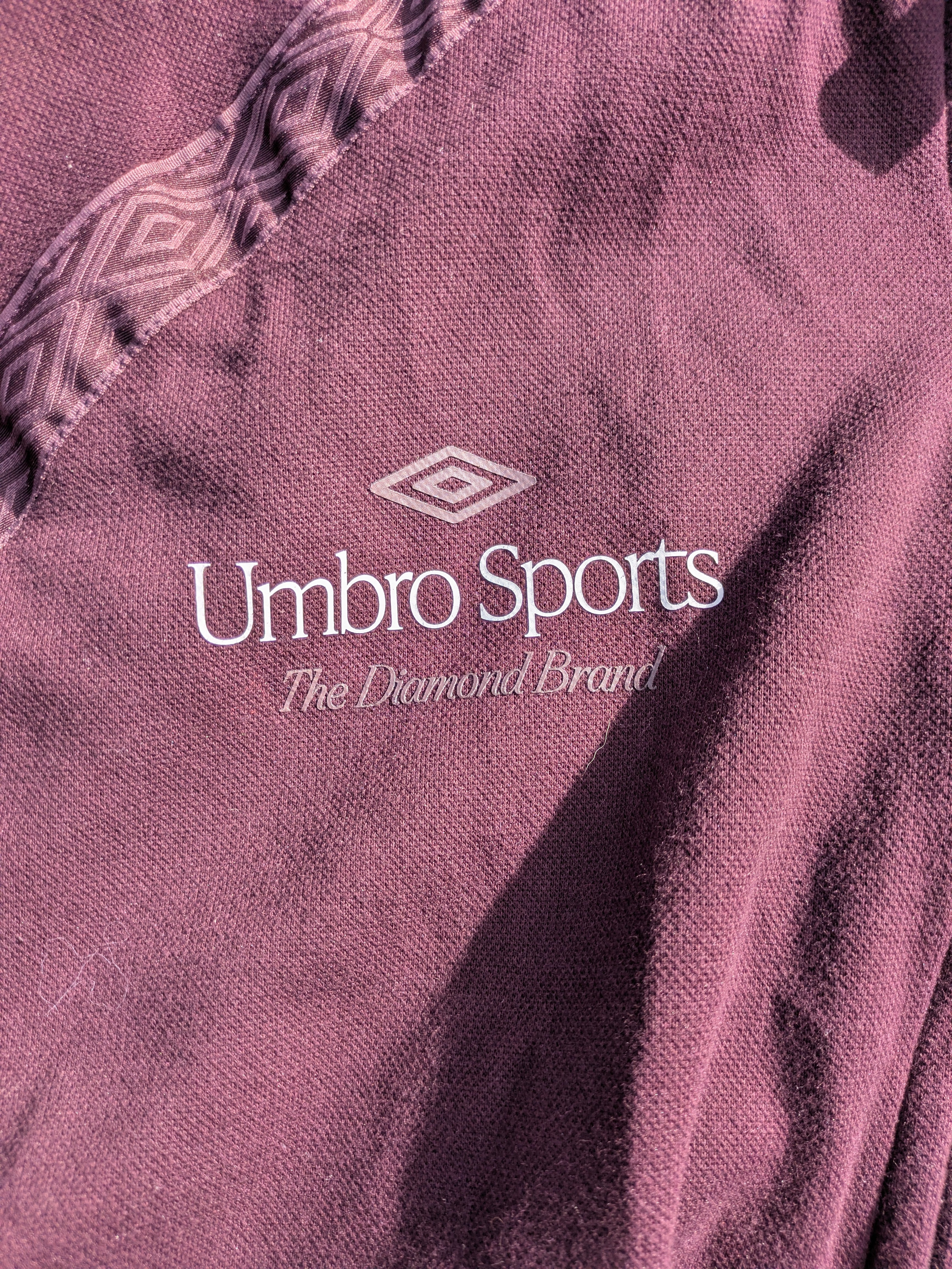 Retro purple Umbro Sports Burgundy track jacket - Size 18
