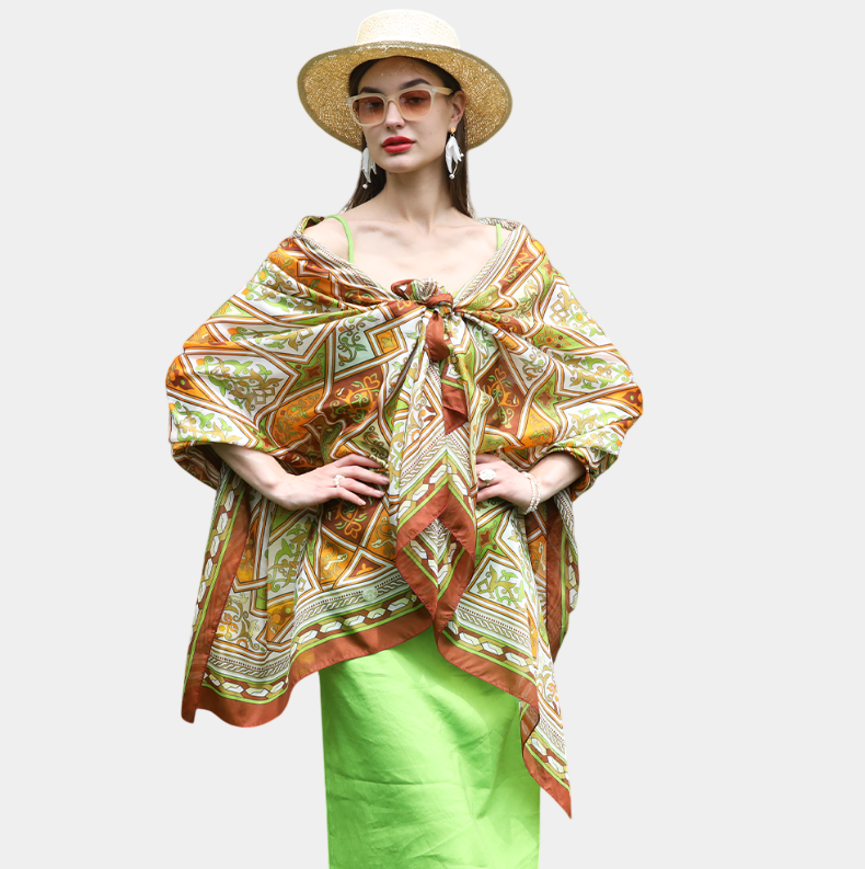Anyyou 100% Mulberry Silk Coffe Long Scarf Luxury Brand Women Beach Wear Swimwear Pashimina Shawl Foulard