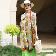 Anyyou 100% Mulberry Silk Coffe Long Scarf Luxury Brand Women Beach Wear Swimwear Pashimina Shawl Foulard