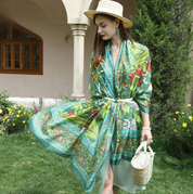 Anyyou 100% Mulberry Silk Light Green Long Scarf Luxury Brand Women Beach Shawl Wear Swimwear Pashimina Foulard