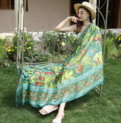 Anyyou 100% Mulberry Silk Light Green Long Scarf Luxury Brand Women Beach Shawl Wear Swimwear Pashimina Foulard