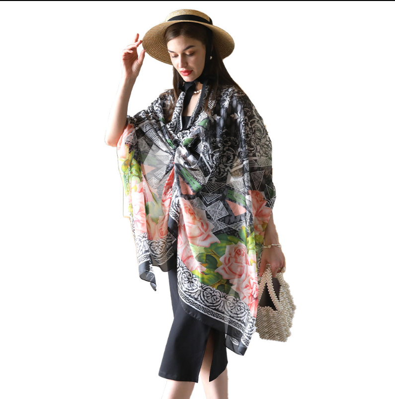 Anyyou 100% Mulberry Silk Lime Green Long Scarf Luxury Brand Women Beach Shawl Wear Swimwear Pashimina Foulard