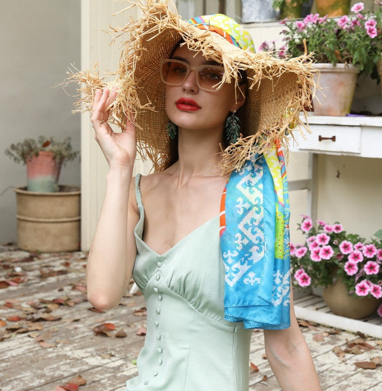 Anyyou 100% Mulberry Silk Aqua Blue Long Scarf Luxury Brand Women Beach Shawl Wear Swimwear Pashimina Foulard