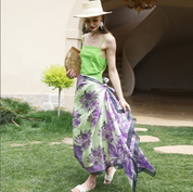 Anyyou 100% Mulberry Silk Lavender Long Scarf Luxury Brand Women Beach Shawl Wear Swimwear Pashimina Foulard