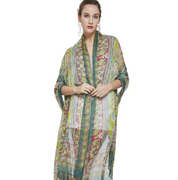 Anyyou 100% Mulberry Silk Green Long Scarf Luxury Brand Women Beach Shawl Wear Swimwear Pashimina Face Shield Foulard