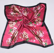 Anyyou Fashion Premium Satin Square Scarf – Elegant Floral Silk-Feel Neckwrap for Women