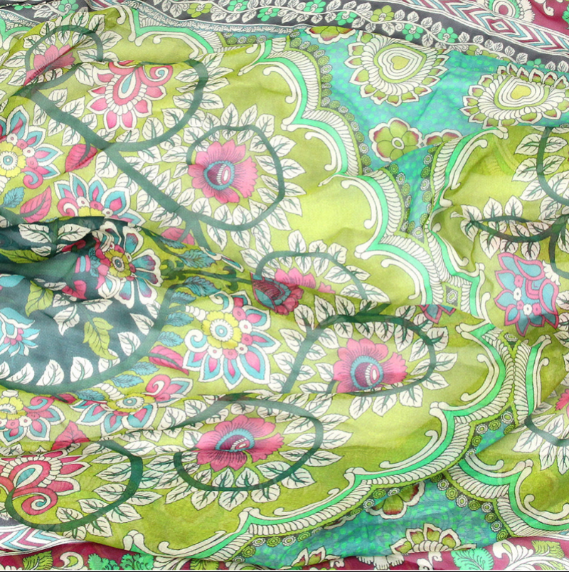 Anyyou 100% Mulberry Silk Green Long Scarf Luxury Brand Women Beach Shawl Wear Swimwear Pashimina Face Shield Foulard