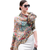 Anyyou 100% Mulberry Silk Light Orange Long Scarf Luxury Brand Women Beach Shawl Wear Swimwear Pashimina Face Shield Foulard
