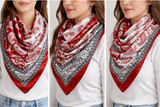 Anyyou Fashion Premium Satin Square Scarf – Classic Wine Red Silk-Feel Neckwrap for Women