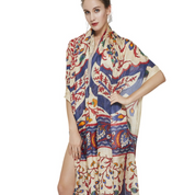 Anyyou 100% Mulberry Silk Khaki Long Scarf Luxury Brand Women Beach Shawl Wear Swimwear Pashimina Face Shield Foulard